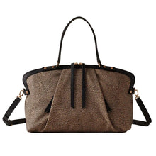 Carica l'immagine nel visualizzatore di Gallery, Borbonese Borsa Frame Bauletto Medium Op Naturale/Black - STANGA Pelletteria
