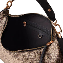 Carica l'immagine nel visualizzatore di Gallery, Borbonese Borsa Frame Hobo Medium Op Naturale/Black - STANGA Pelletteria
