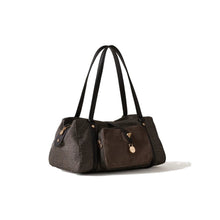 Carica l'immagine nel visualizzatore di Gallery, Borbonese Borsa Poche Bauletto Medium Suede/Catrame - STANGA Pelletteria
