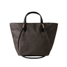 Carica l'immagine nel visualizzatore di Gallery, Borbonese Borsa Shopping Medium Catrame/Nero - STANGA Pelletteria
