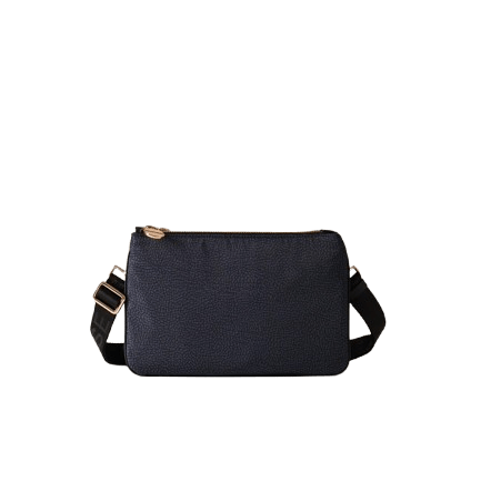 Borbonese Borsa Tracolla Eco Line Small Dark Black - STANGA Pelletteria