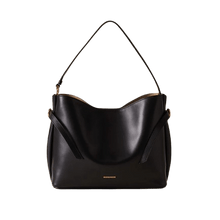 Carica l&#39;immagine nel visualizzatore di Gallery, Borbonese Bridle Secchiello Medium Nero/ Op Naturale - STANGA Pelletteria
