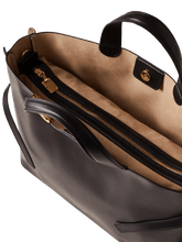 Carica l&#39;immagine nel visualizzatore di Gallery, Borbonese Bridle Shopping Medium Nero/Op Naturale - STANGA Pelletteria
