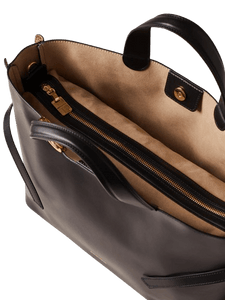 Borbonese Bridle Shopping Medium Nero/Op Naturale - STANGA Pelletteria