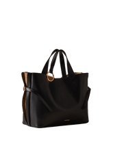 Carica l&#39;immagine nel visualizzatore di Gallery, Borbonese Bridle Shopping Medium Nero/Op Naturale - STANGA Pelletteria
