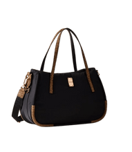 Carica l&#39;immagine nel visualizzatore di Gallery, Borbonese Cahier Shopper Medium Black/Op Naturale - STANGA Pelletteria
