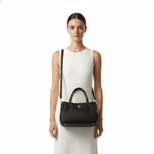 Carica l&#39;immagine nel visualizzatore di Gallery, Borbonese Cahier Shopper Medium C/Tracolla Dark Black - STANGA Pelletteria
