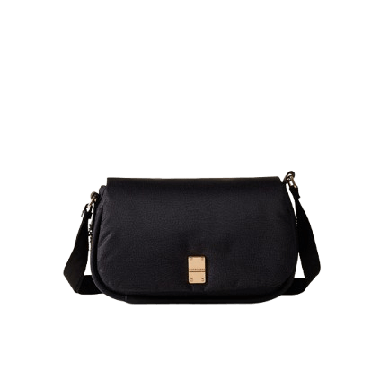 Borbonese Cahier Tracolla Medium Dark Black - STANGA Pelletteria