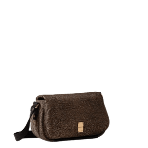 Borbonese Cahier Tracolla Medium Op Naturale/Nero - STANGA Pelletteria