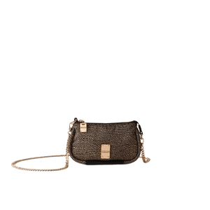 Borbonese Cahier Tracolla Mini Op Naturale/Black - STANGA Pelletteria