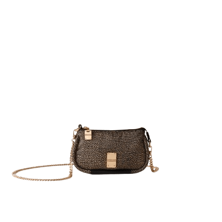 Borbonese Cahier Tracolla Mini Op Naturale/Black - STANGA Pelletteria