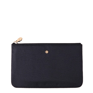 Borbonese Classica Flat Pouch Grande Dark Black - STANGA Pelletteria