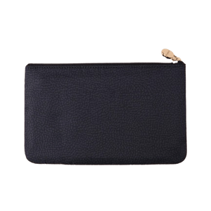 Borbonese Classica Flat Pouch Grande Dark Black - STANGA Pelletteria