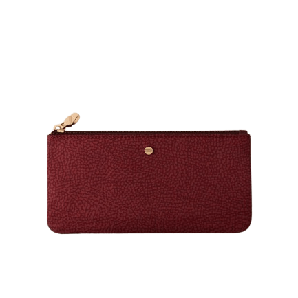 Borbonese Classica Flat Pouch Piccola Merlot - STANGA Pelletteria