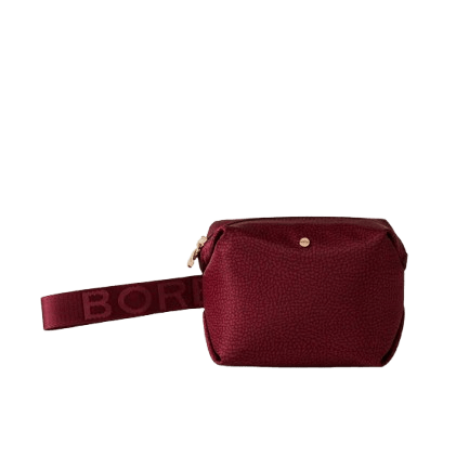 Borbonese Cosmetic Case Con Maniglia Merlot - STANGA Pelletteria