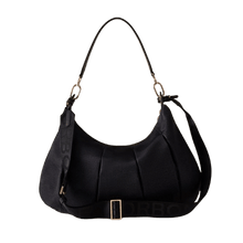 Carica l&#39;immagine nel visualizzatore di Gallery, Borbonese Croissant Hobo Medium Dark Black - STANGA Pelletteria
