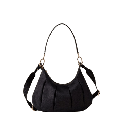 Borbonese Croissant Hobo Small Dark Black - STANGA Pelletteria