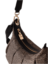Carica l&#39;immagine nel visualizzatore di Gallery, Borbonese Croissant Hobo Small Op/Natural Black - STANGA Pelletteria
