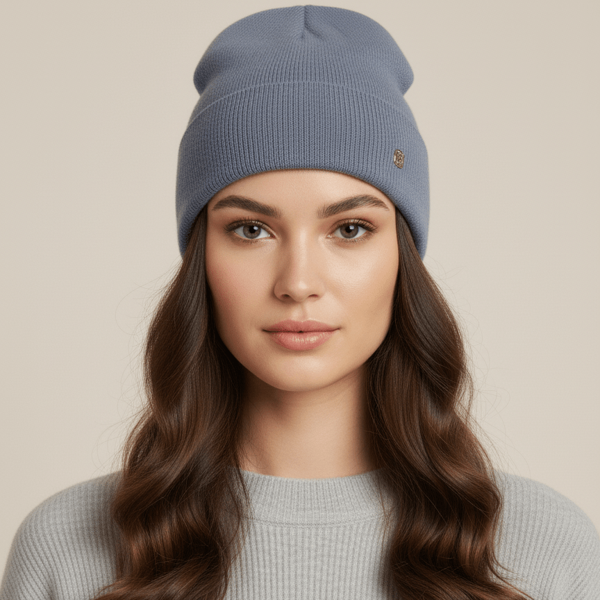 Borbonese Cuffia Risvolto Powder Blue - STANGA Pelletteria