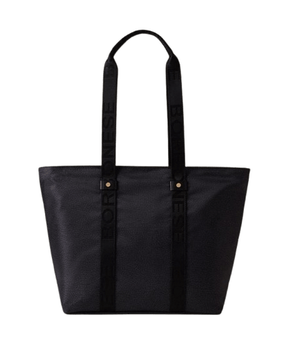 Borbonese Eco Line Shopper Medium Dark Black - STANGA Pelletteria
