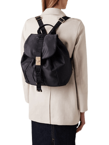Borbonese Fold Zaino Medium Dark Black - STANGA Pelletteria
