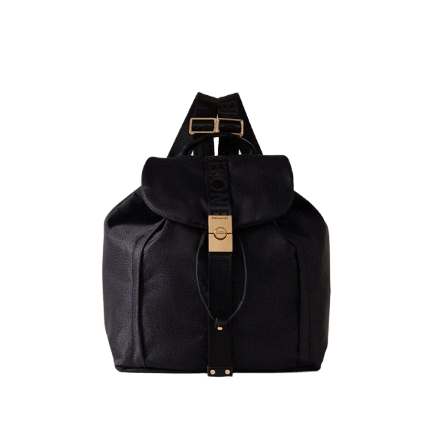 Borbonese Fold Zaino Medium Dark Black - STANGA Pelletteria