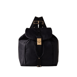 Borbonese Fold Zaino Medium Dark Black - STANGA Pelletteria
