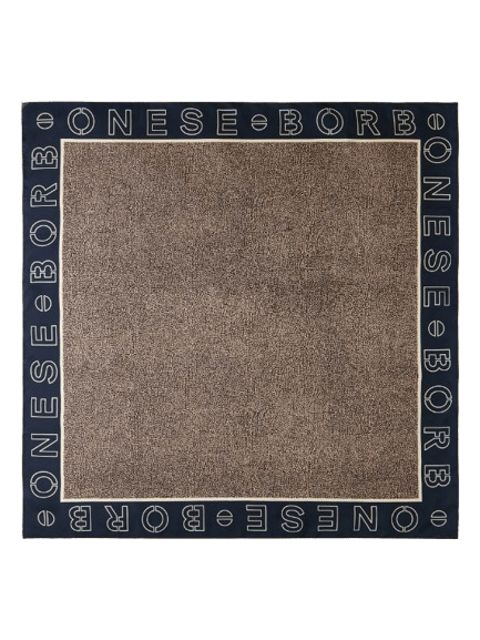 Borbonese Foulard 90x90 Blu/Op Naturale - STANGA Pelletteria