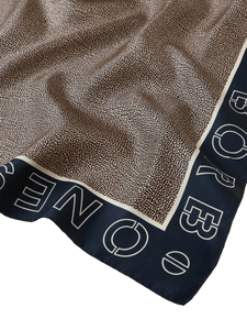 Borbonese Foulard 90x90 Blu/Op Naturale - STANGA Pelletteria