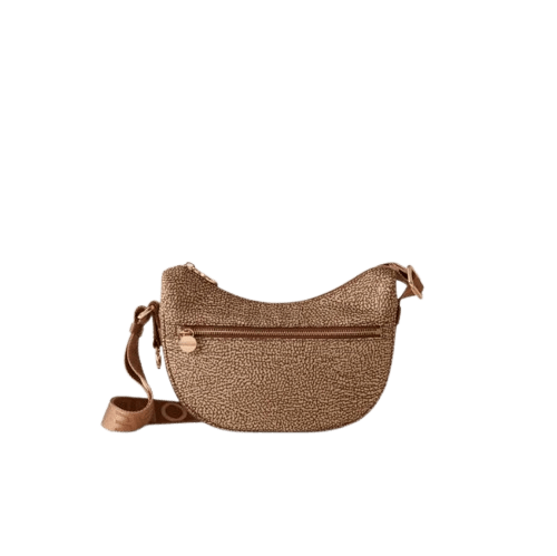 Borbonese Hobo Luna Mini Beige/Marrone - STANGA Pelletteria