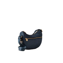 Carica l'immagine nel visualizzatore di Gallery, Borbonese Hobo Luna Mini Blu Lapis - STANGA Pelletteria
