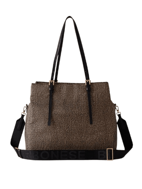 Borbonese L'Ecole Shopping Op Naturale/Nero - STANGA Pelletteria
