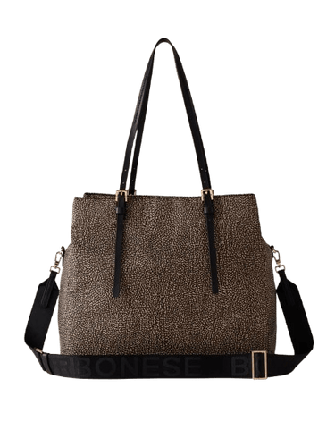 Borbonese L'Ecole Shopping Op Naturale/Nero - STANGA Pelletteria