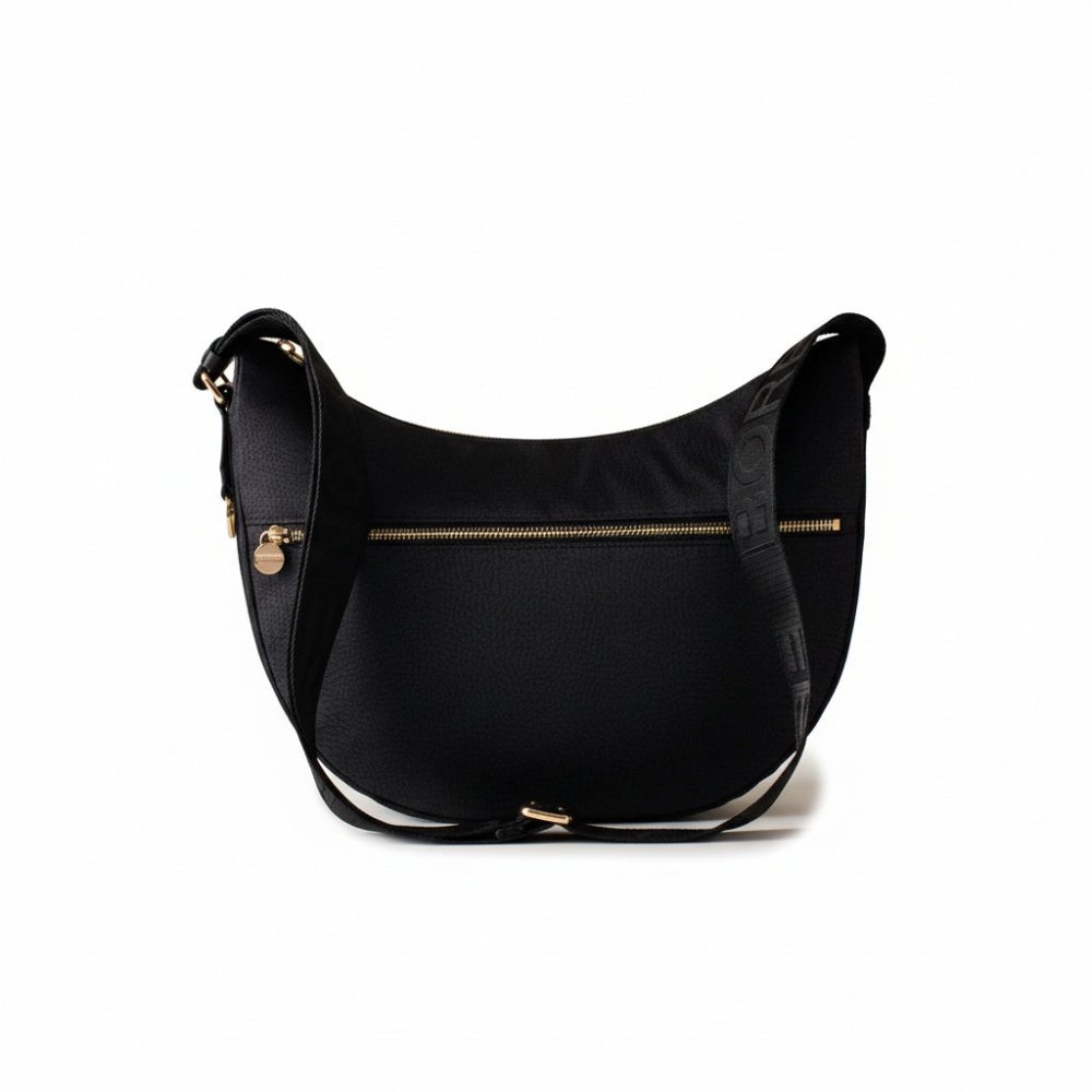 Borbonese Luna Bag Middle Dark Black - STANGA Pelletteria