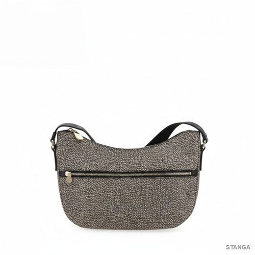 Borbonese Luna Bag Small OP Natural/Black - STANGA Pelletteria
