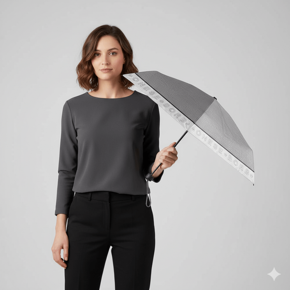 Borbonese Ombrello Mini Cream/Op Naturale - STANGA Pelletteria