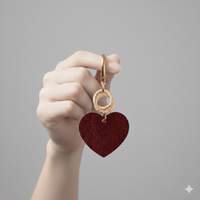 Carica l&#39;immagine nel visualizzatore di Gallery, Borbonese Portachiavi Cuore Merlot - STANGA Pelletteria
