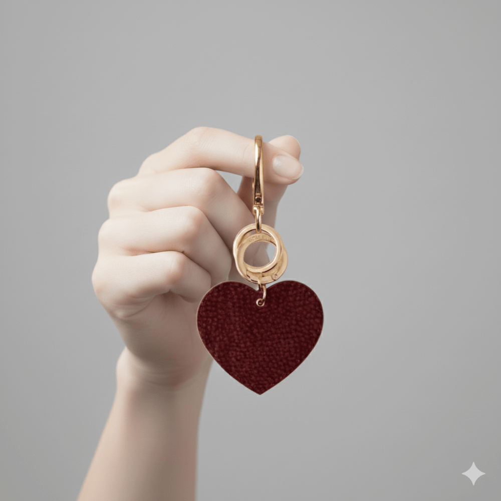 Borbonese Portachiavi Cuore Merlot - STANGA Pelletteria