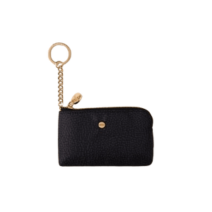 Borbonese Portachiavi Medium Zip Con Anello Dark Black - STANGA Pelletteria