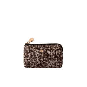 Borbonese Portachiavi Medium Zip Con Anello Op Natural Black - STANGA Pelletteria