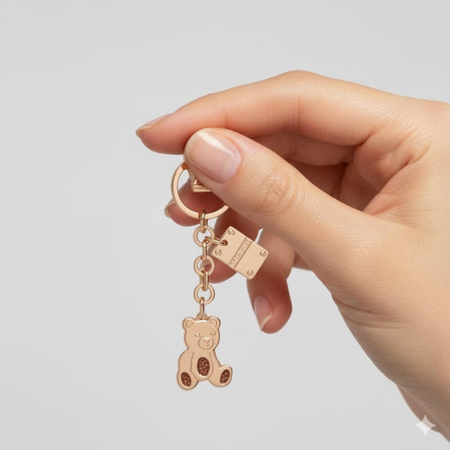 Borbonese Portachiavi Orso / Op Naturale - STANGA Pelletteria