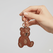 Carica l&#39;immagine nel visualizzatore di Gallery, Borbonese Portachiavi Orso Op/Natural Tobacco - STANGA Pelletteria

