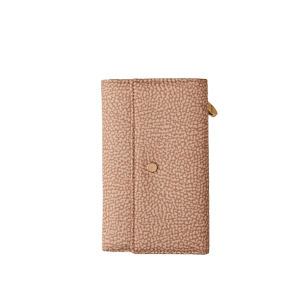 Borbonese Portafoglio Con Patta Medium Mauve - STANGA Pelletteria
