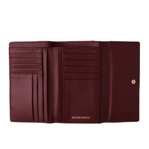 Borbonese Portafoglio Con Patta Medium Merlot - STANGA Pelletteria