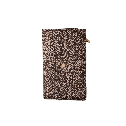 Borbonese Portafoglio Con Patta Medium Op Natural Black - STANGA Pelletteria