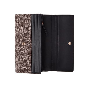 Borbonese Portafoglio Large Con Patta Op Natural Black - STANGA Pelletteria