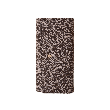 Borbonese Portafoglio Large Con Patta Op Natural Black - STANGA Pelletteria
