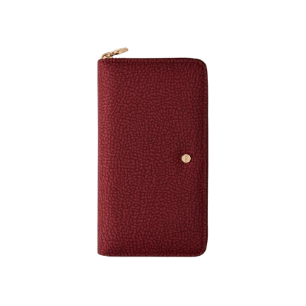 Borbonese Portafoglio Zip Around Large Merlot - STANGA Pelletteria
