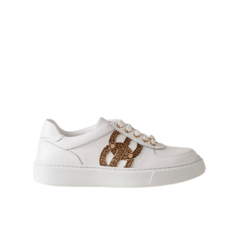 Borbonese Sneakers Con Logo Camoscio Bianco/Op naturale - STANGA Pelletteria