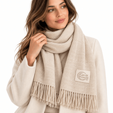 Carica l'immagine nel visualizzatore di Gallery, Cecchi e Cecchi Sciarpa in Puro Cashmere Abella Elegante Con Frange Beige - STANGA Pelletteria
